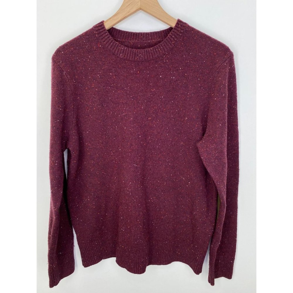 Men's Crew Neck Long Sleeve Sweater Red Size One